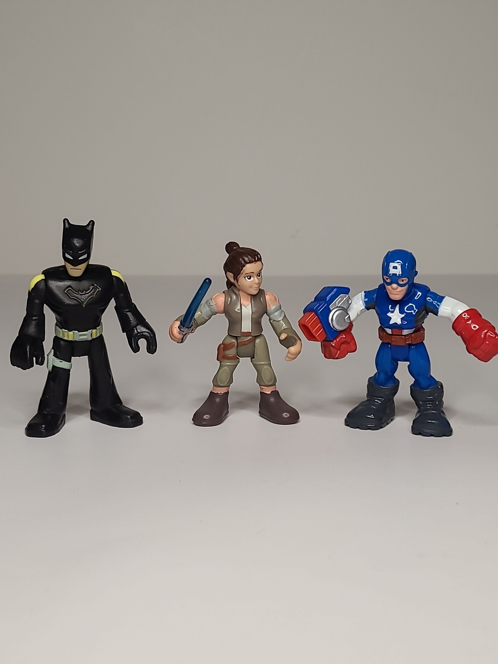 Imaginext Batman Captain America & Star Wars Rey Figures Lot Fisher Price